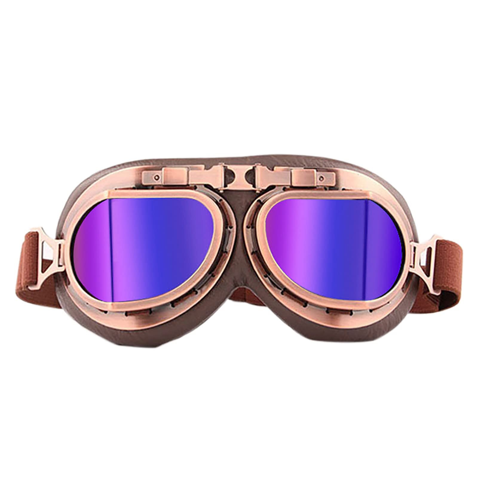 Evomosa Vintage Motorcycle Goggles Windproof Anti Fog & Impact Uv Protection Aviator Pilot Motocross Goggles For Men,Women